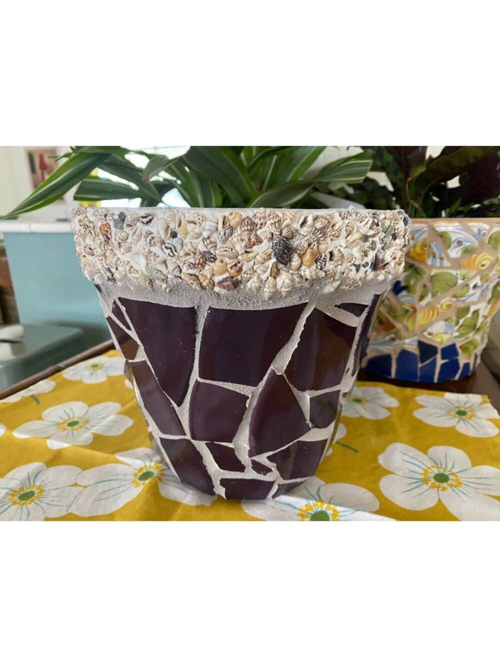 The Art of France ~ Mosaic Pottery ~ Garden Jardinere Planter ~ Coastal